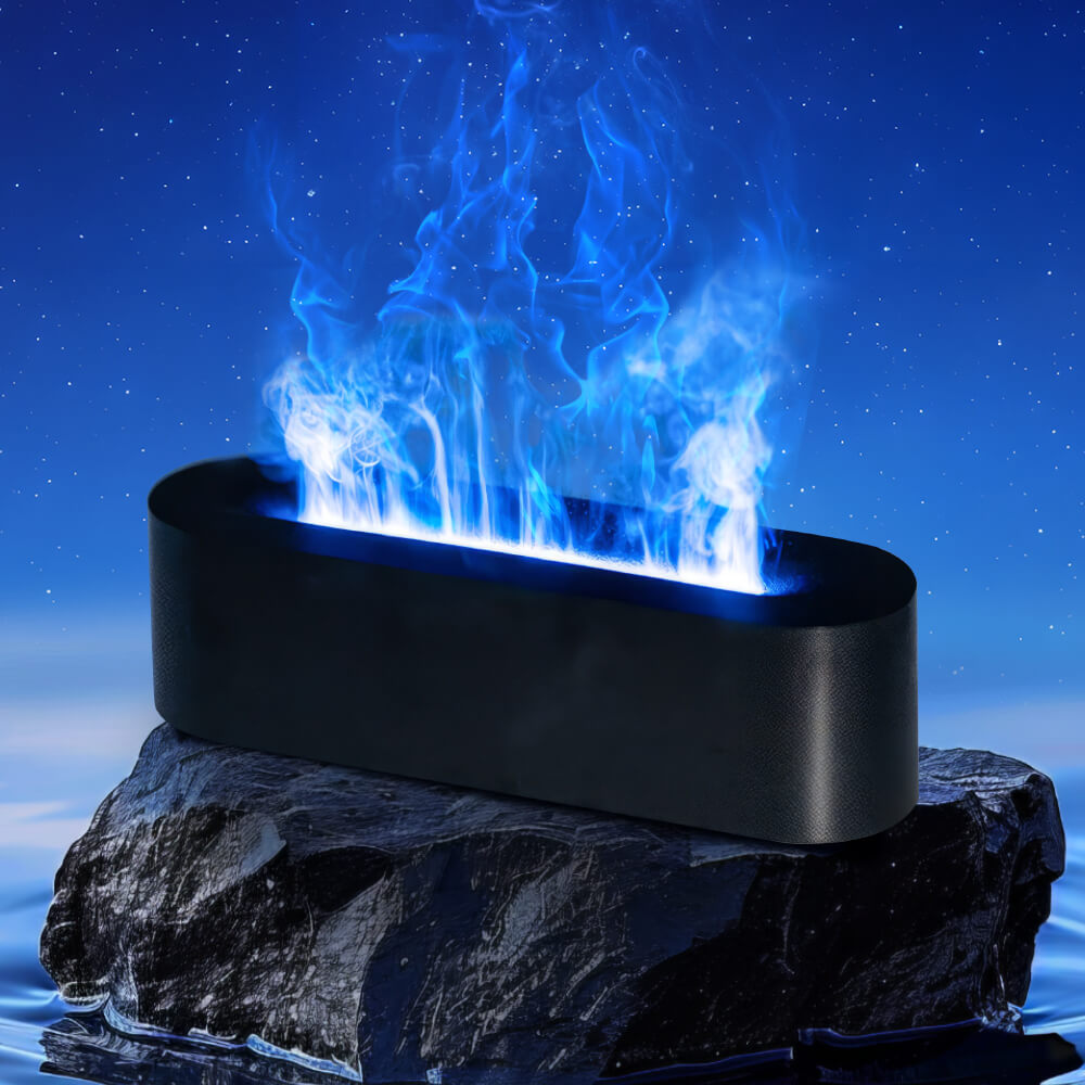 Flame Effect Aromatherapy Diffuser with Cool Mist and LED Light