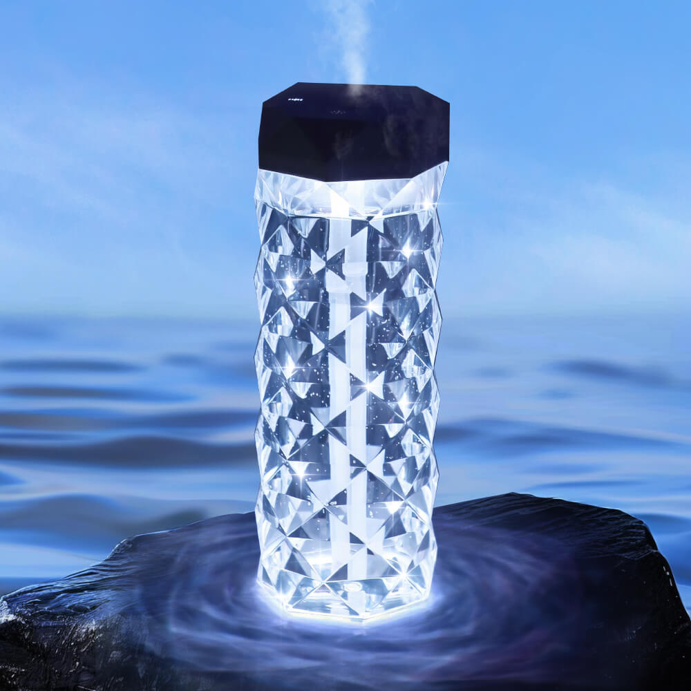 Crystal-Style USB Cool Mist Humidifier with LED Light Effects