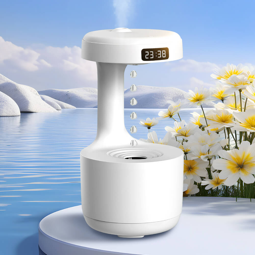 Anti-Gravity Ultrasonic Humidifier with LED Clock Display