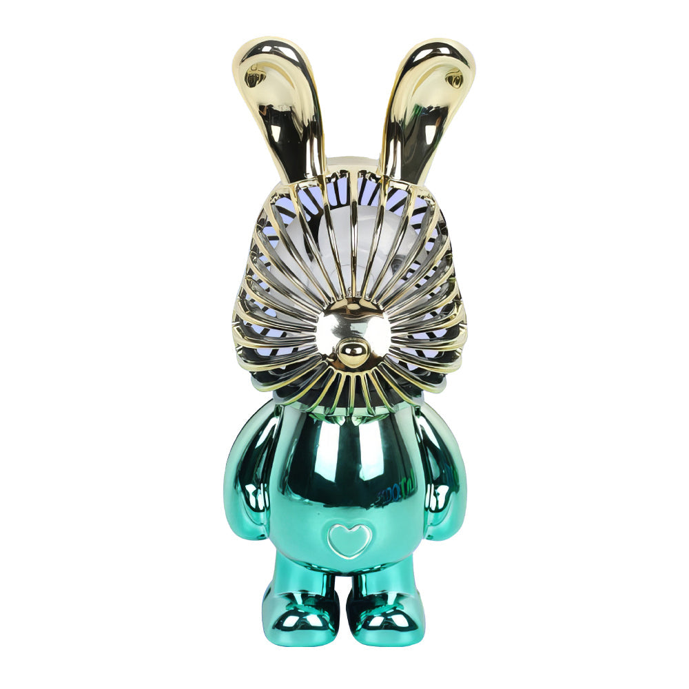 Handheld USB Fan with Rabbit Ears – Compact 3-Speed Rechargeable