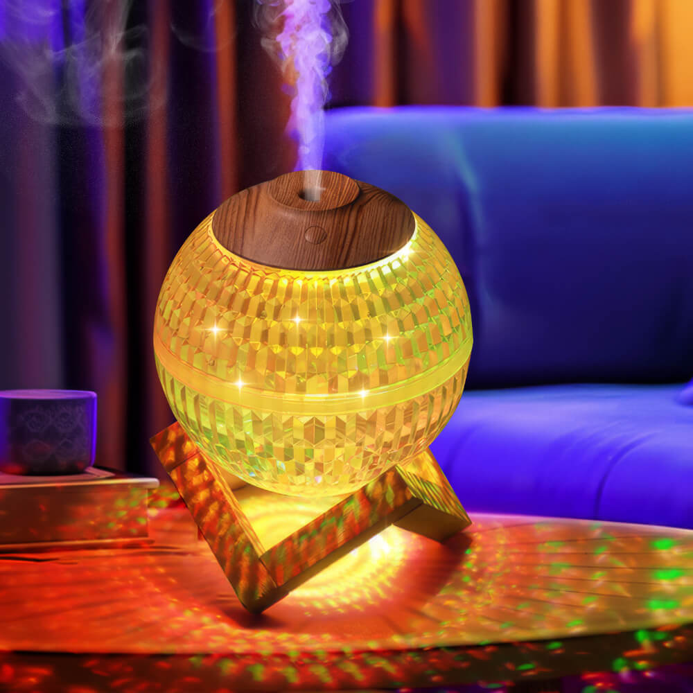 Mini Crystal Ball USB Humidifier with Colorful Light and Aroma Diffuser