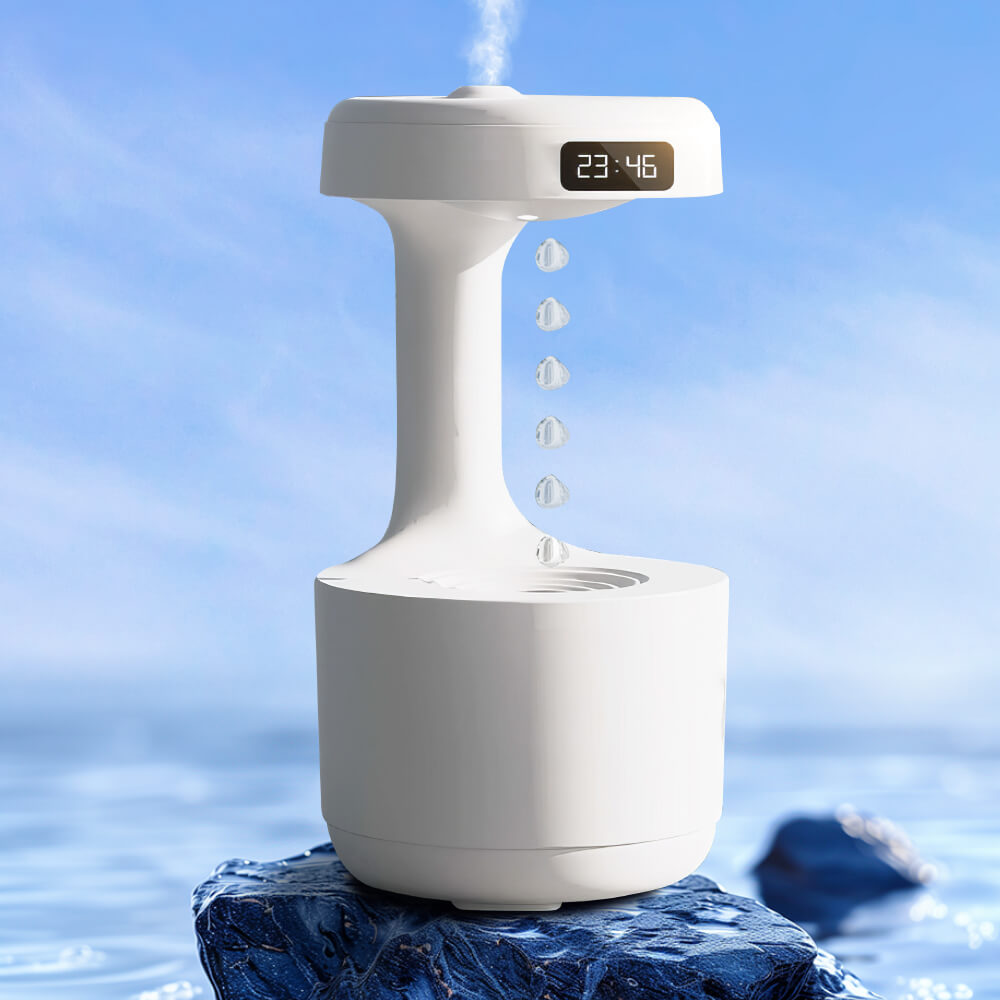 Anti-Gravity Ultrasonic Humidifier with LED Clock Display