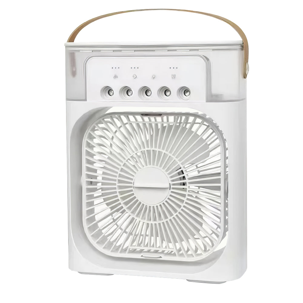Mini Desktop Mist Fan with Humidifier and Mood Light – USB Powered 3 Speeds 600ml Water Tank