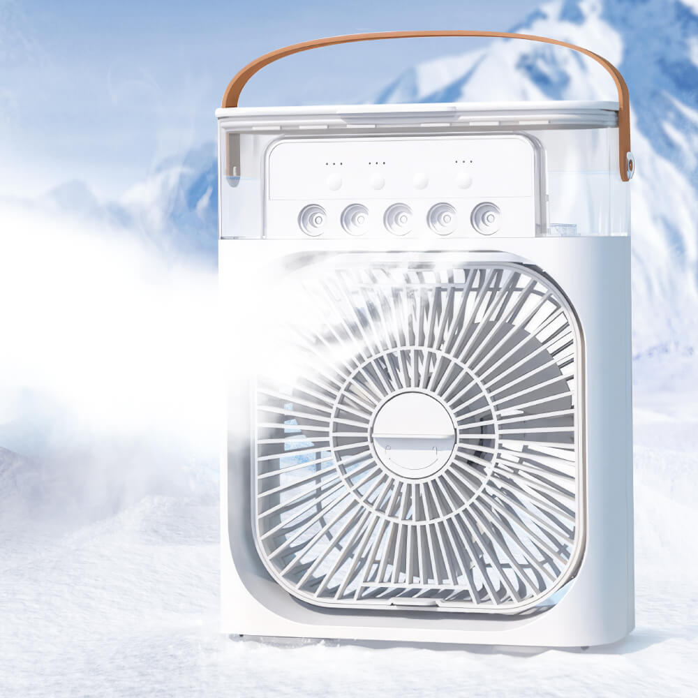 Mini Desktop Mist Fan with Humidifier and Mood Light – USB Powered 3 Speeds 600ml Water Tank