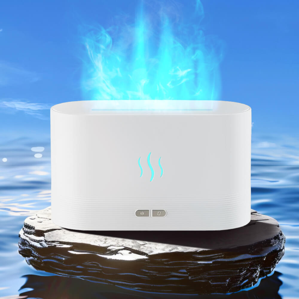 Flame Effect Aroma Diffuser with 7-Color Light and Auto Shut-Off