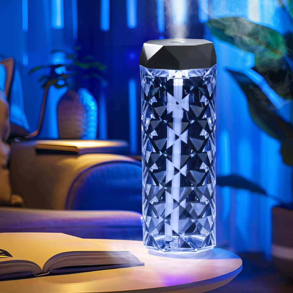 Crystal-Style USB Cool Mist Humidifier with LED Light Effects