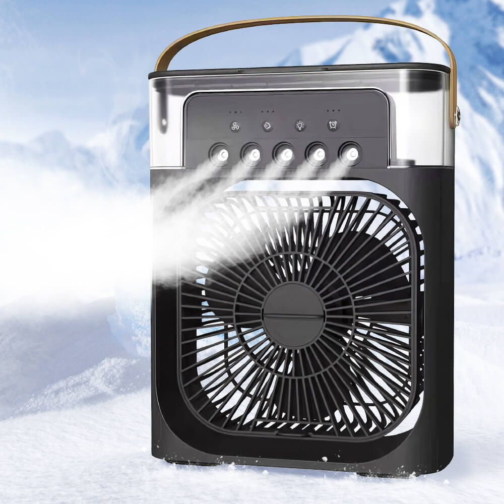 Mini Desktop Mist Fan with Humidifier and Mood Light – USB Powered 3 Speeds 600ml Water Tank