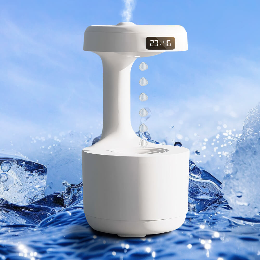 Anti-Gravity Ultrasonic Humidifier with LED Clock Display