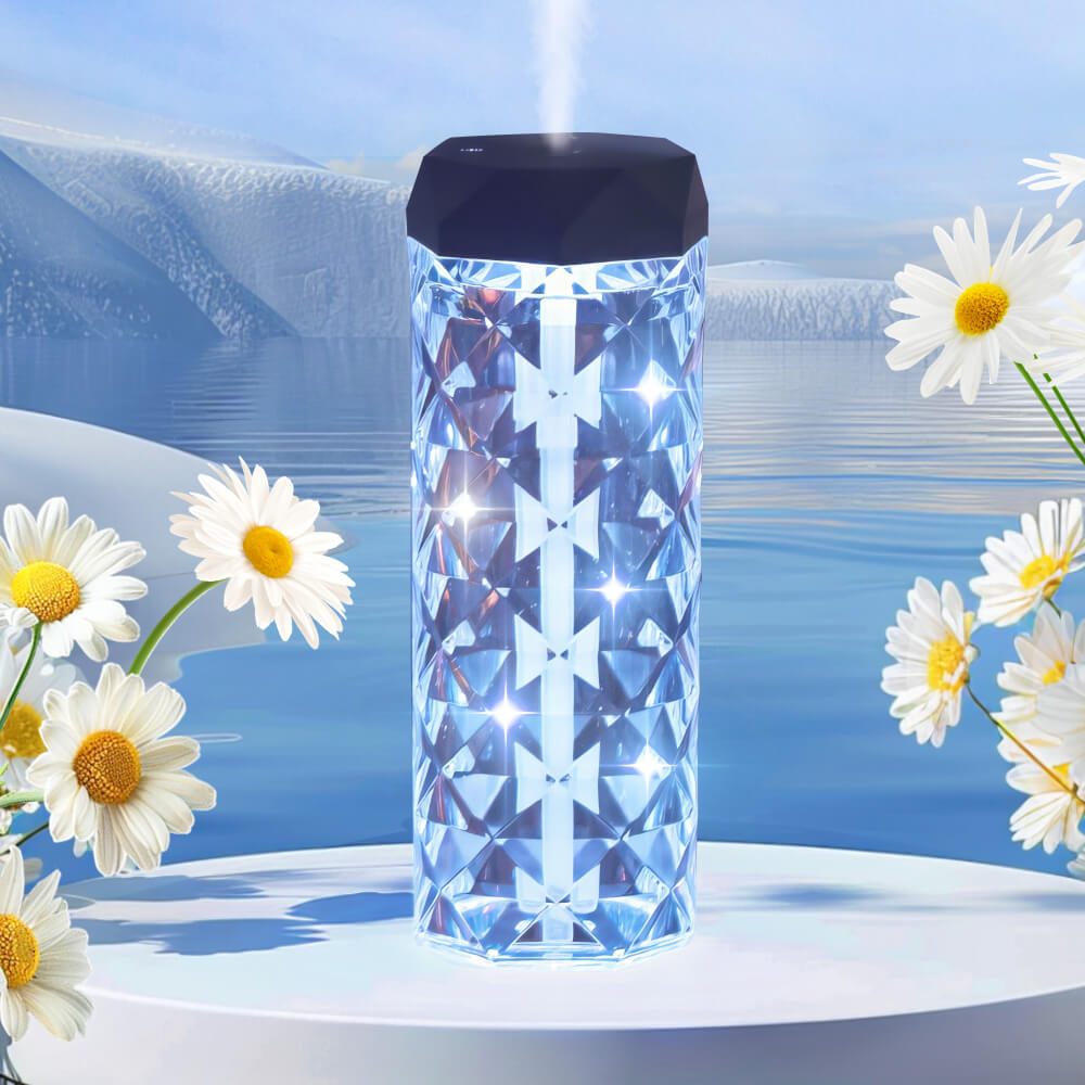 Crystal-Style USB Cool Mist Humidifier with LED Light Effects
