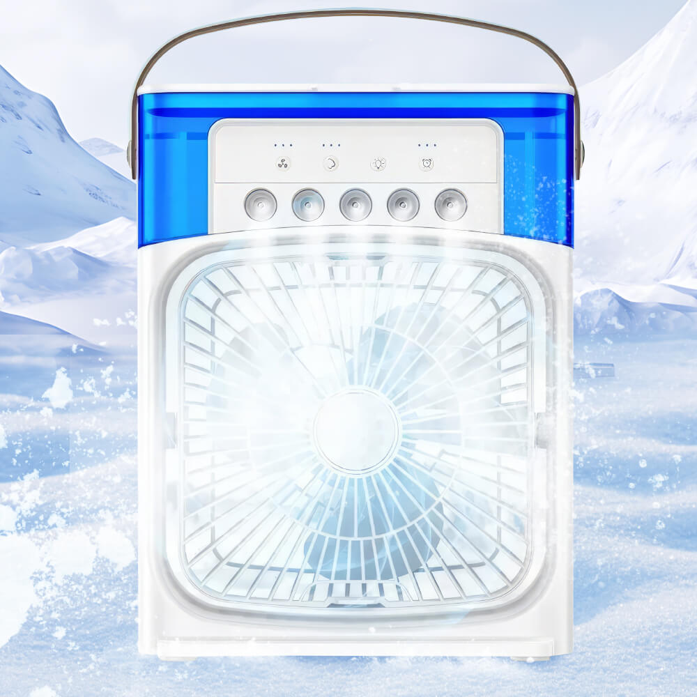 Mini Desktop Mist Fan with Humidifier and Mood Light – USB Powered 3 Speeds 600ml Water Tank