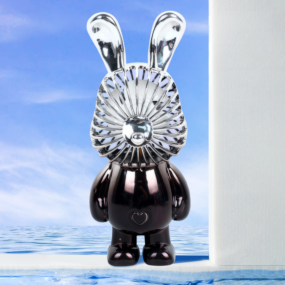 Handheld USB Fan with Rabbit Ears – Compact 3-Speed Rechargeable