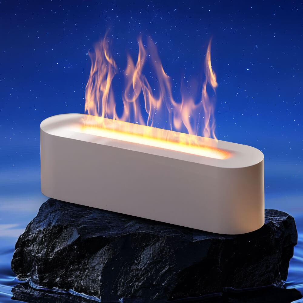 Flame Effect Aromatherapy Diffuser with Cool Mist and LED Light