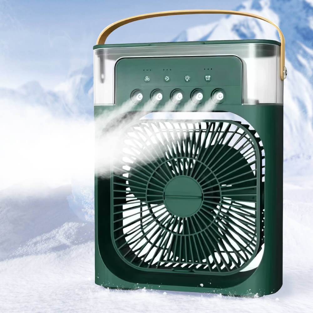 Mini Desktop Mist Fan with Humidifier and Mood Light – USB Powered 3 Speeds 600ml Water Tank