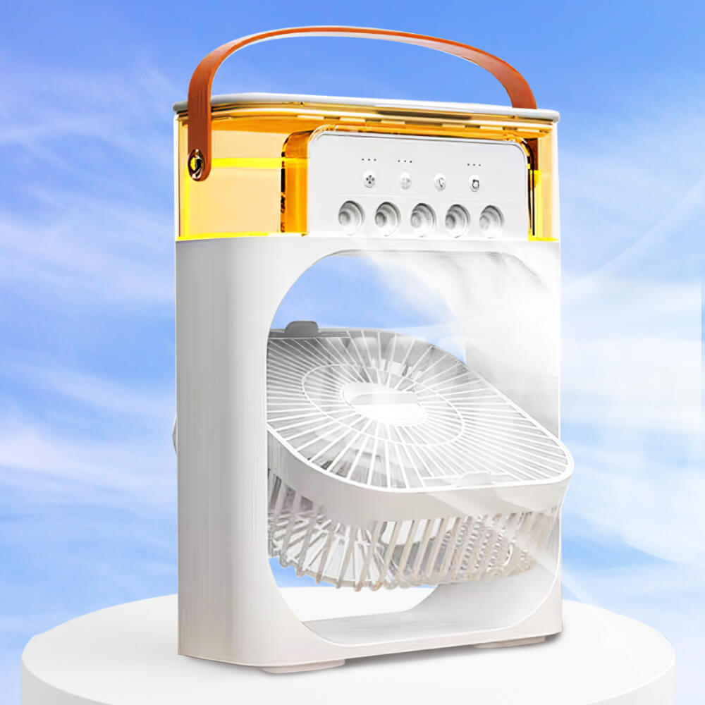 Mini Desktop Mist Fan with Humidifier and Mood Light – USB Powered 3 Speeds 600ml Water Tank