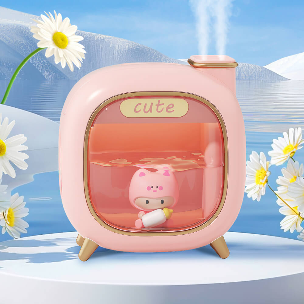USB Dual Mist Humidifier with Night Light and Essential Oil Diffuser – 500ml
