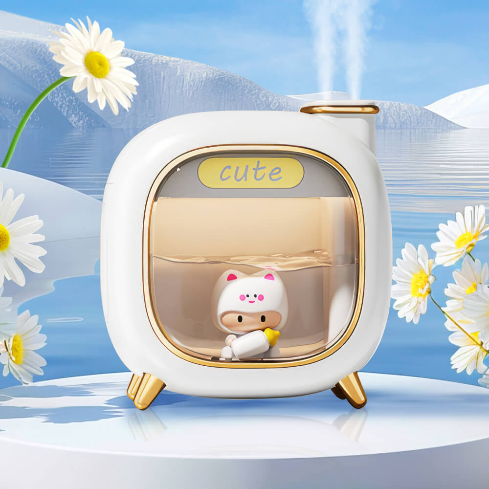 USB Dual Mist Humidifier with Night Light and Essential Oil Diffuser – 500ml
