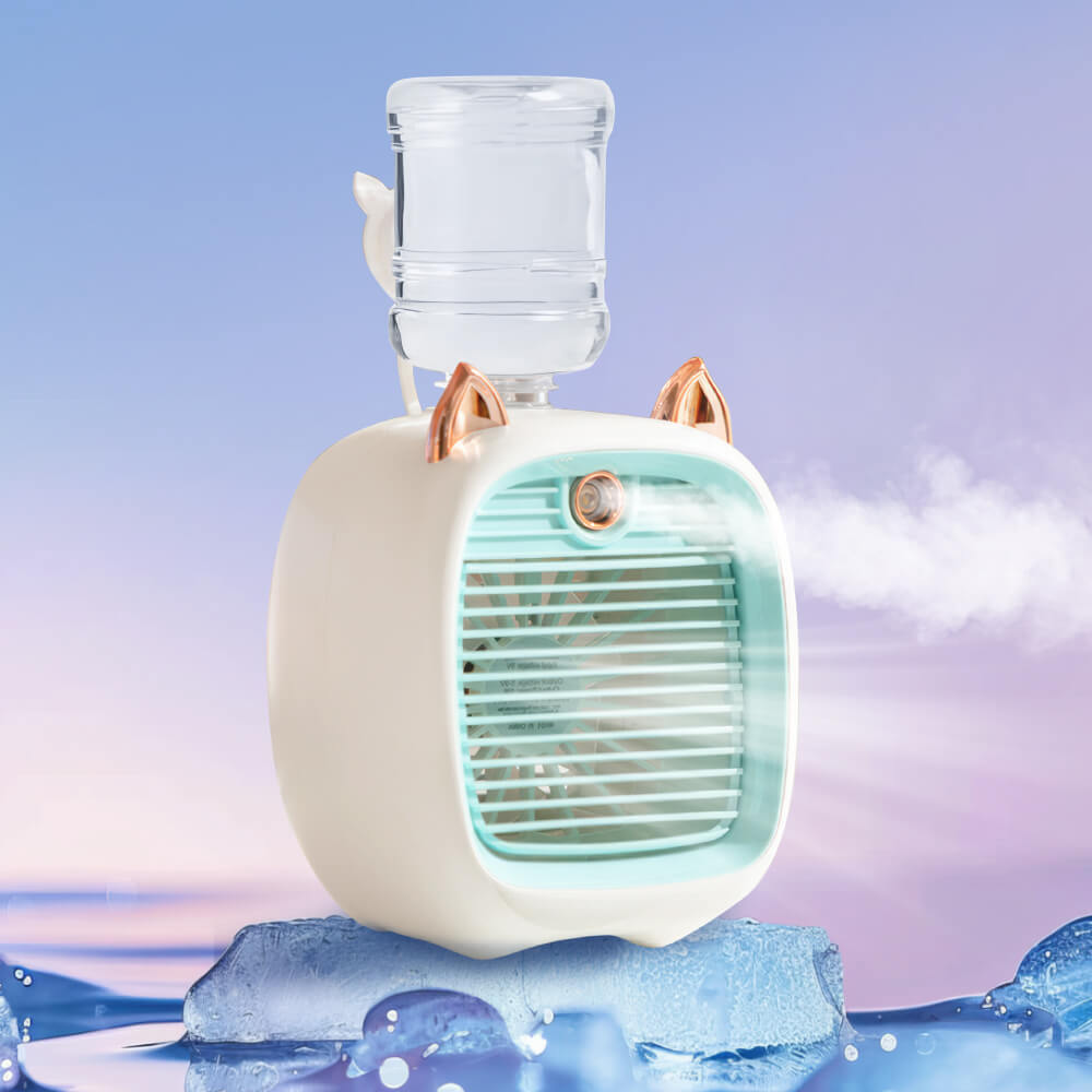USB Misting Fan & Humidifier – Desktop Air Cooler with 3 Speeds