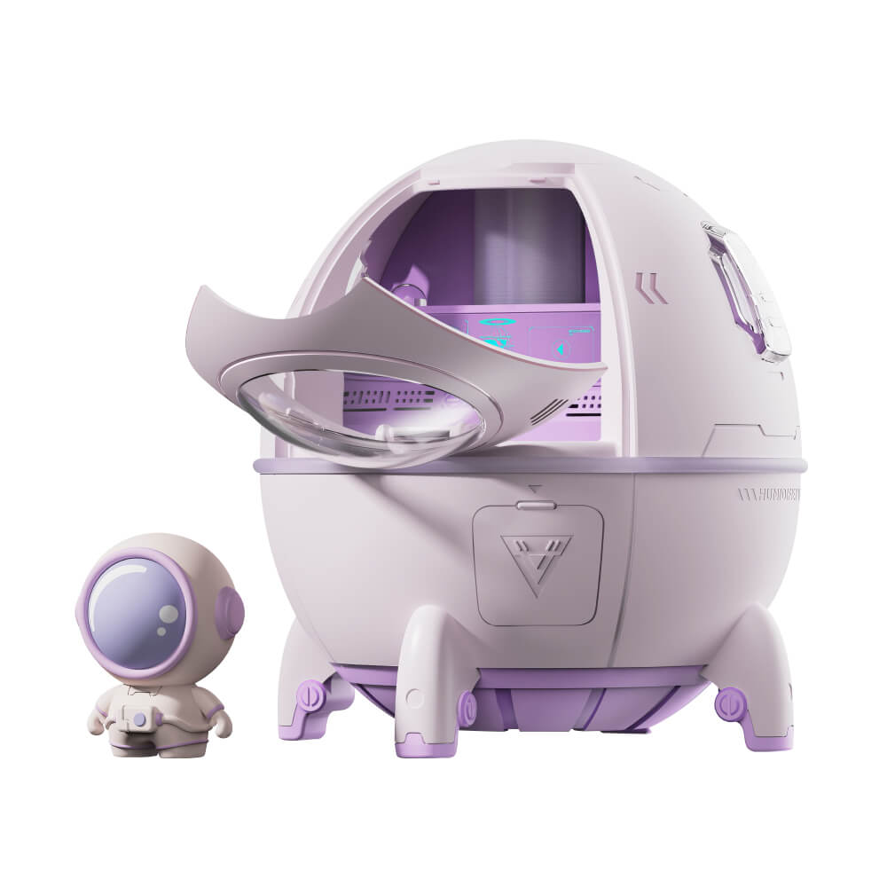 Space Capsule Cool Mist Humidifier with LED Light and Dual Spray Modes
