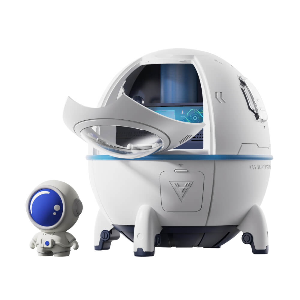 Space Capsule Cool Mist Humidifier with LED Light and Dual Spray Modes