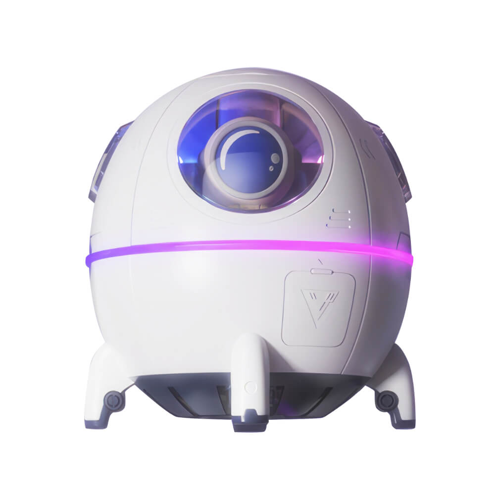 Space Capsule Cool Mist Humidifier with LED Light and Dual Spray Modes
