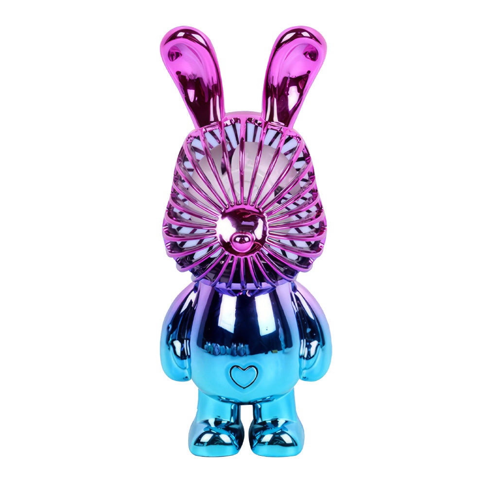 Handheld USB Fan with Rabbit Ears – Compact 3-Speed Rechargeable