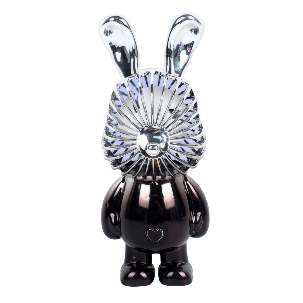 Handheld USB Fan with Rabbit Ears – Compact 3-Speed Rechargeable