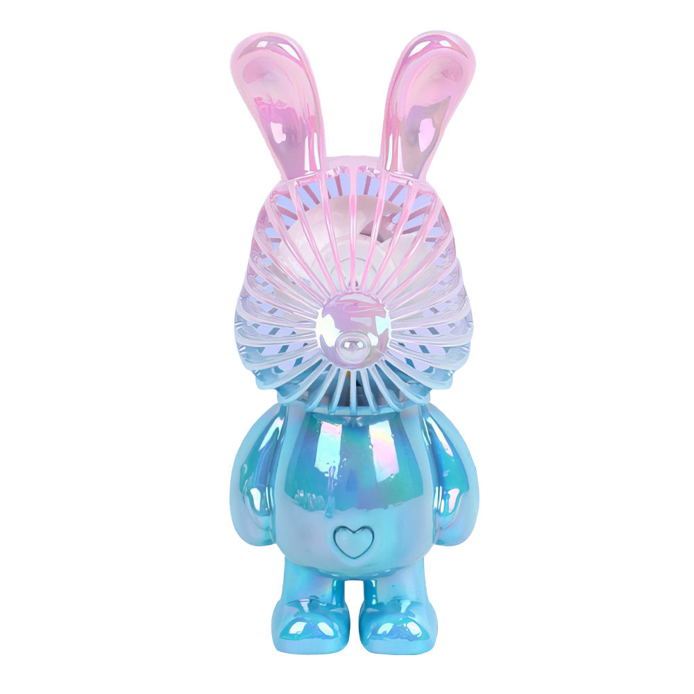 Handheld USB Fan with Rabbit Ears – Compact 3-Speed Rechargeable