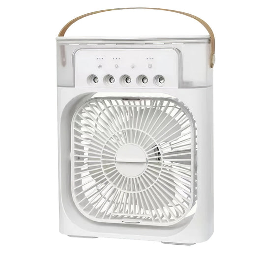Mini Desktop Mist Fan with Humidifier and Mood Light – USB Powered 3 Speeds 600ml Water Tank