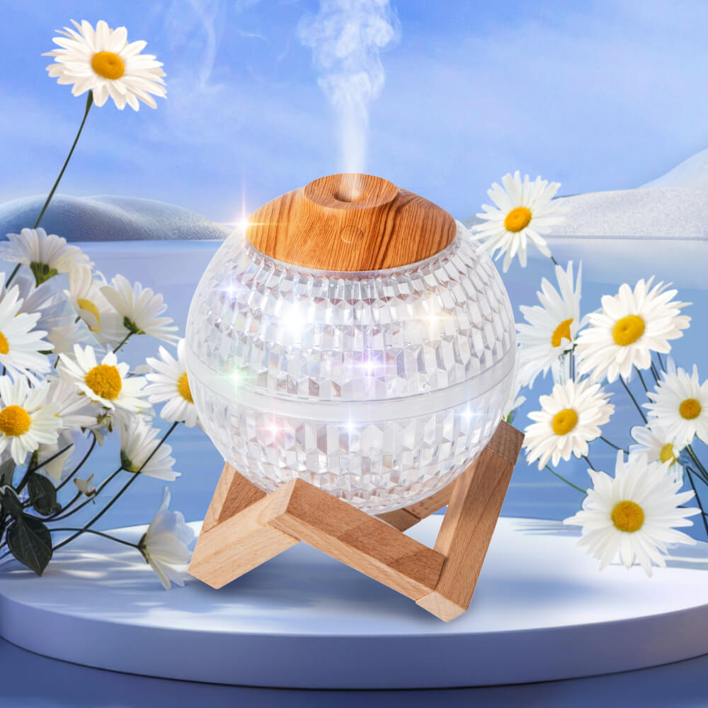 Mini Crystal Ball USB Humidifier with Colorful Light and Aroma Diffuser