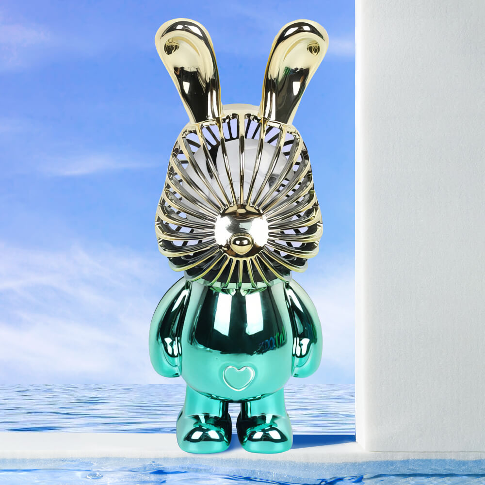 Handheld USB Fan with Rabbit Ears – Compact 3-Speed Rechargeable